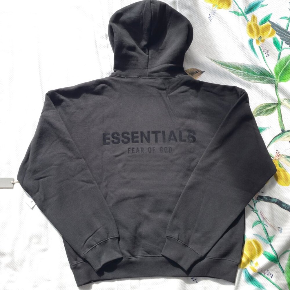 Fear of God Essentials Hoodie Black – Oversized Pullover NWT - Picture 4 of 8